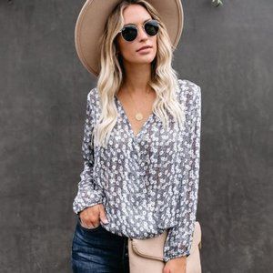 Reinvented Floral Drape Blouse